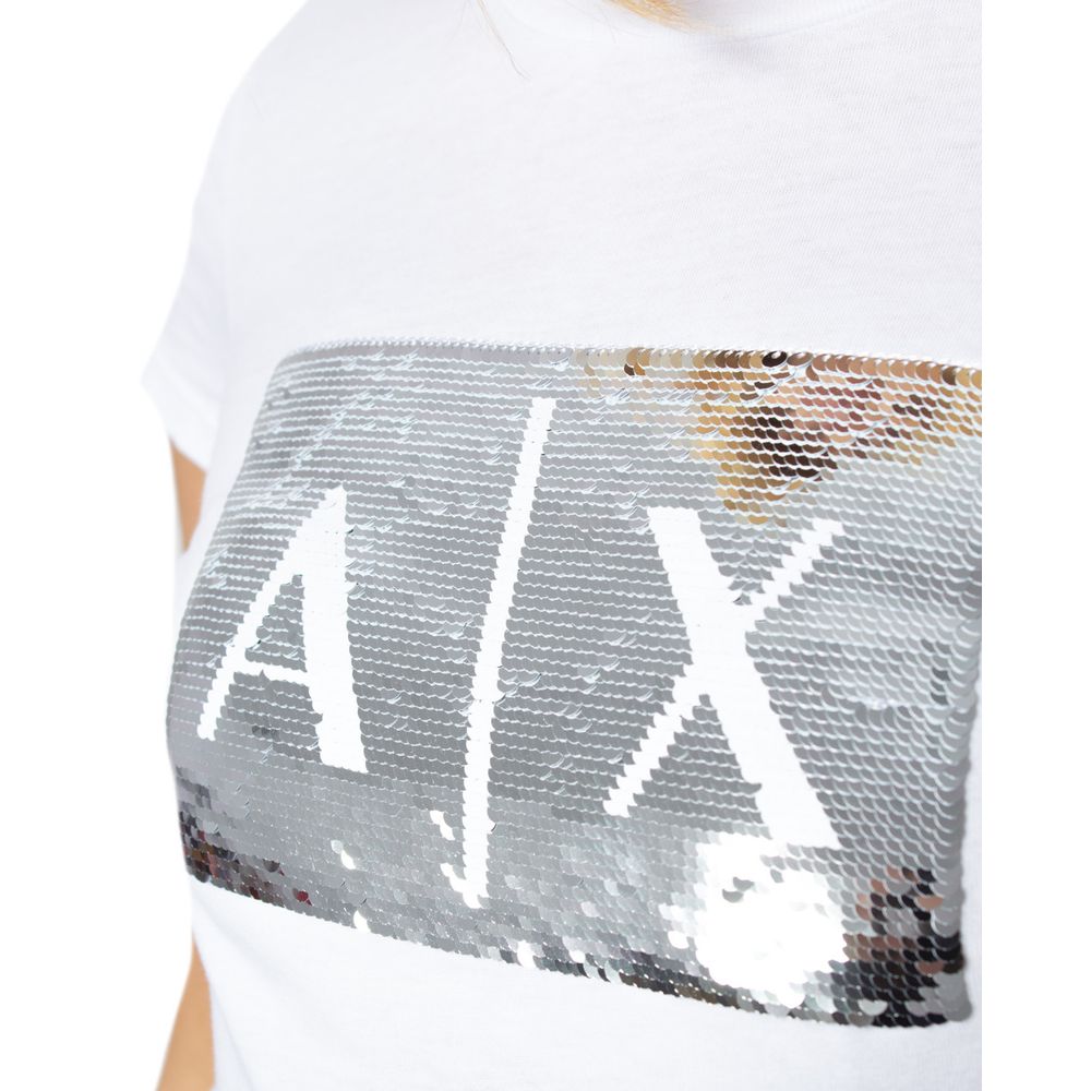 Armani Exchange White Cotton Tops &amp; T-Shirt