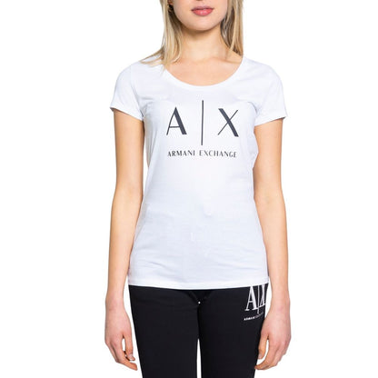 Armani Exchange White Cotton Tops &amp; T-Shirt