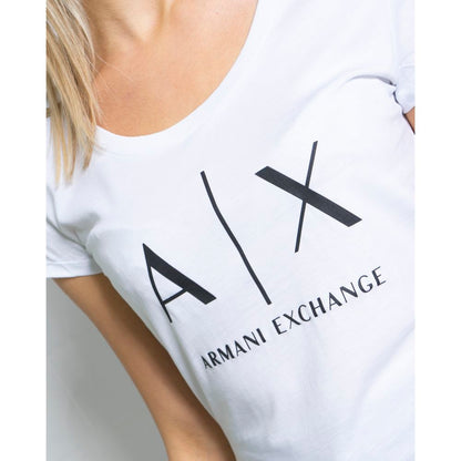 Armani Exchange White Cotton Tops &amp; T-Shirt