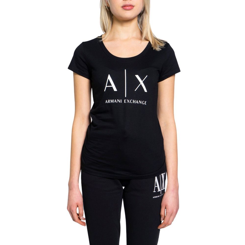 Armani Exchange Black Cotton Tops &amp; T-Shirt