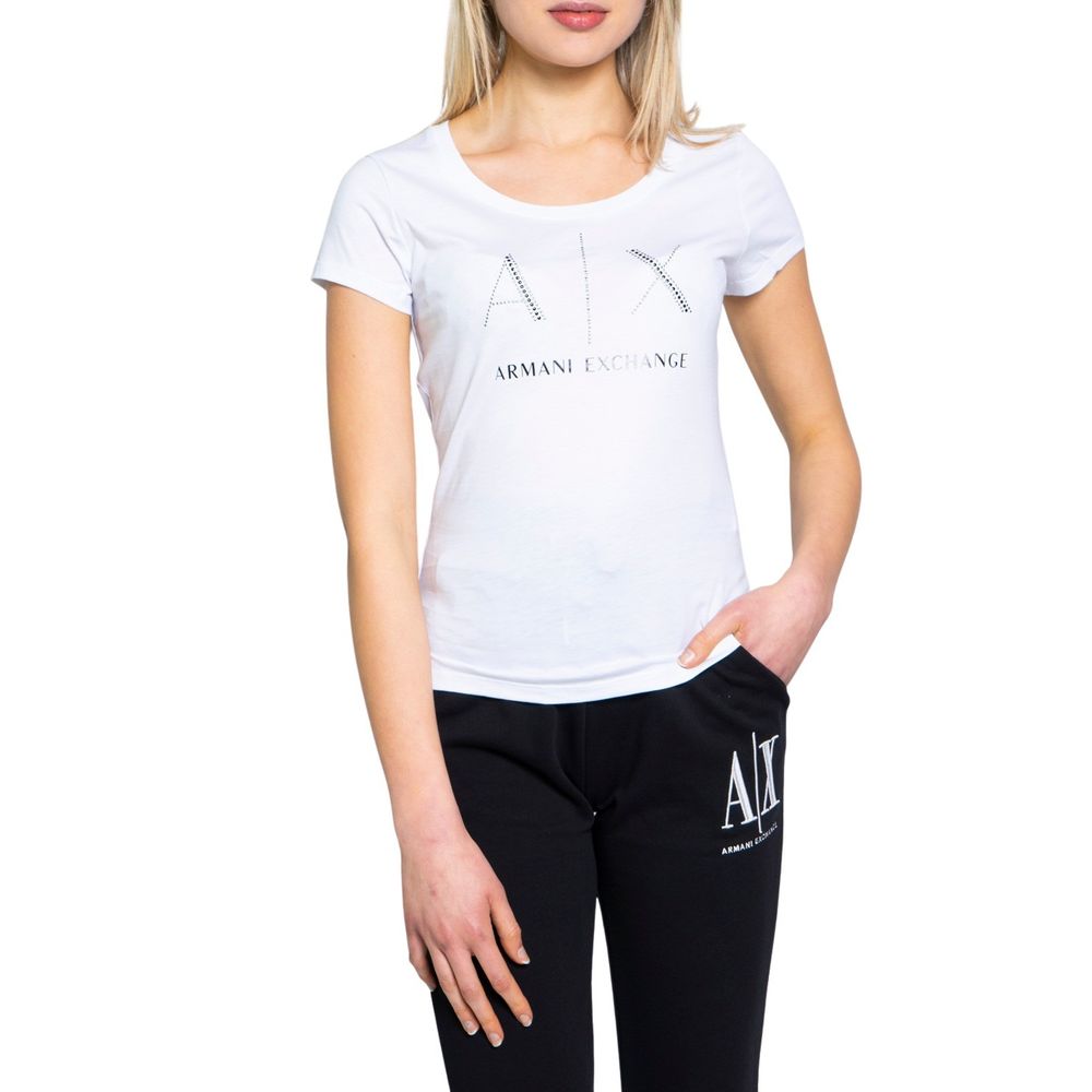 Armani Exchange White Cotton Tops &amp; T-Shirt