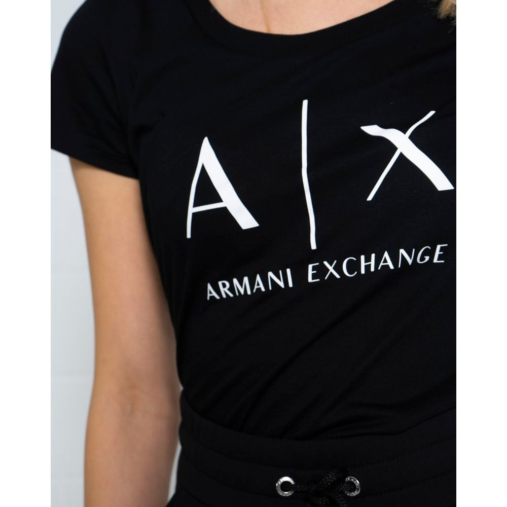 Armani Exchange Black Cotton Tops &amp; T-Shirt