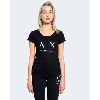 Armani Exchange Black Cotton Tops &amp; T-Shirt