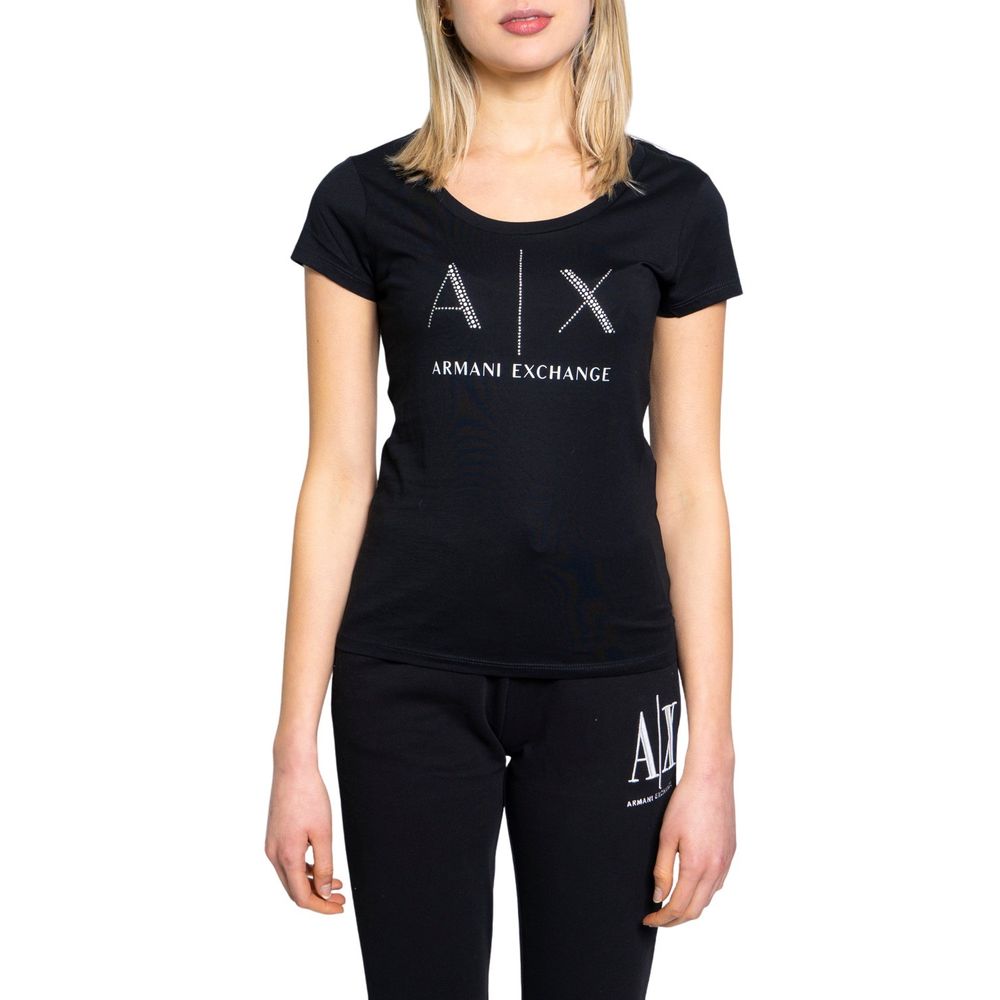 Armani Exchange Black Cotton Tops &amp; T-Shirt