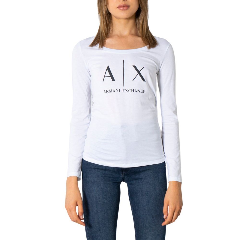 Armani Exchange White Cotton Tops &amp; T-Shirt