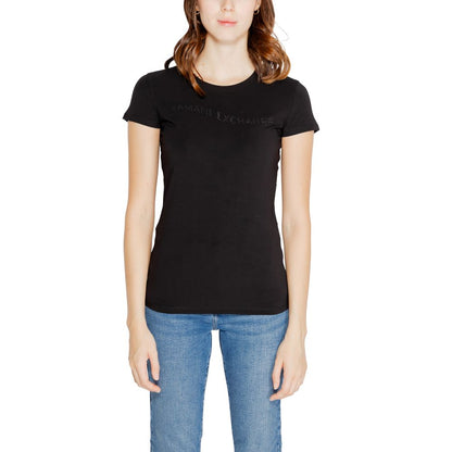 Armani Exchange Black Cotton Tops &amp; T-Shirt