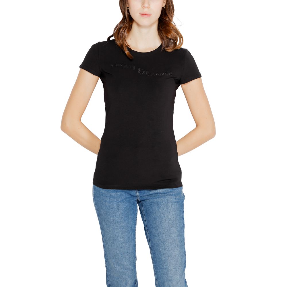 Armani Exchange Black Cotton Tops &amp; T-Shirt