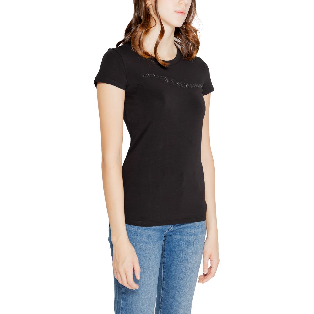 Armani Exchange Black Cotton Tops &amp; T-Shirt