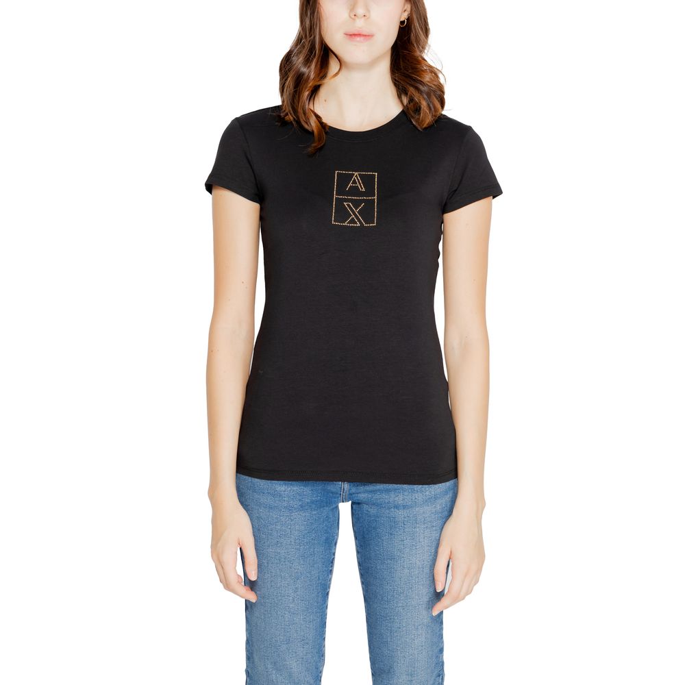 Armani Exchange Black Cotton Tops &amp; T-Shirt