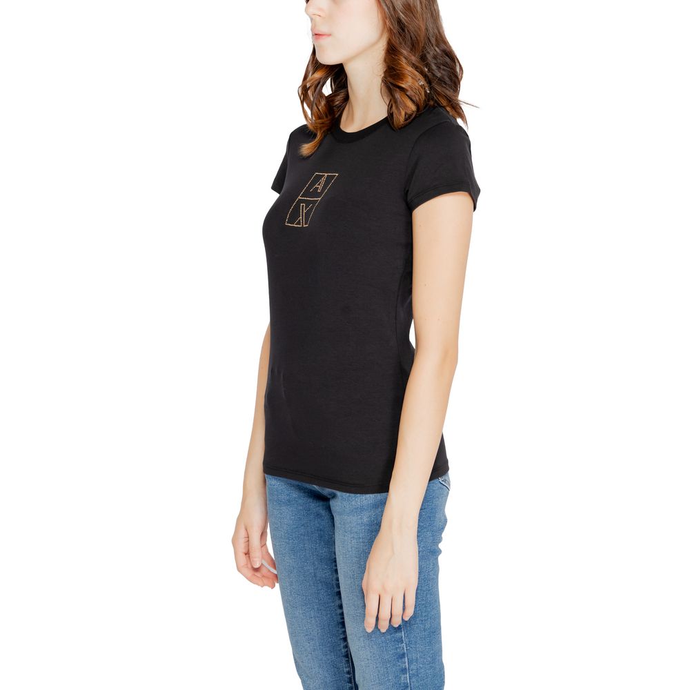 Armani Exchange Black Cotton Tops &amp; T-Shirt