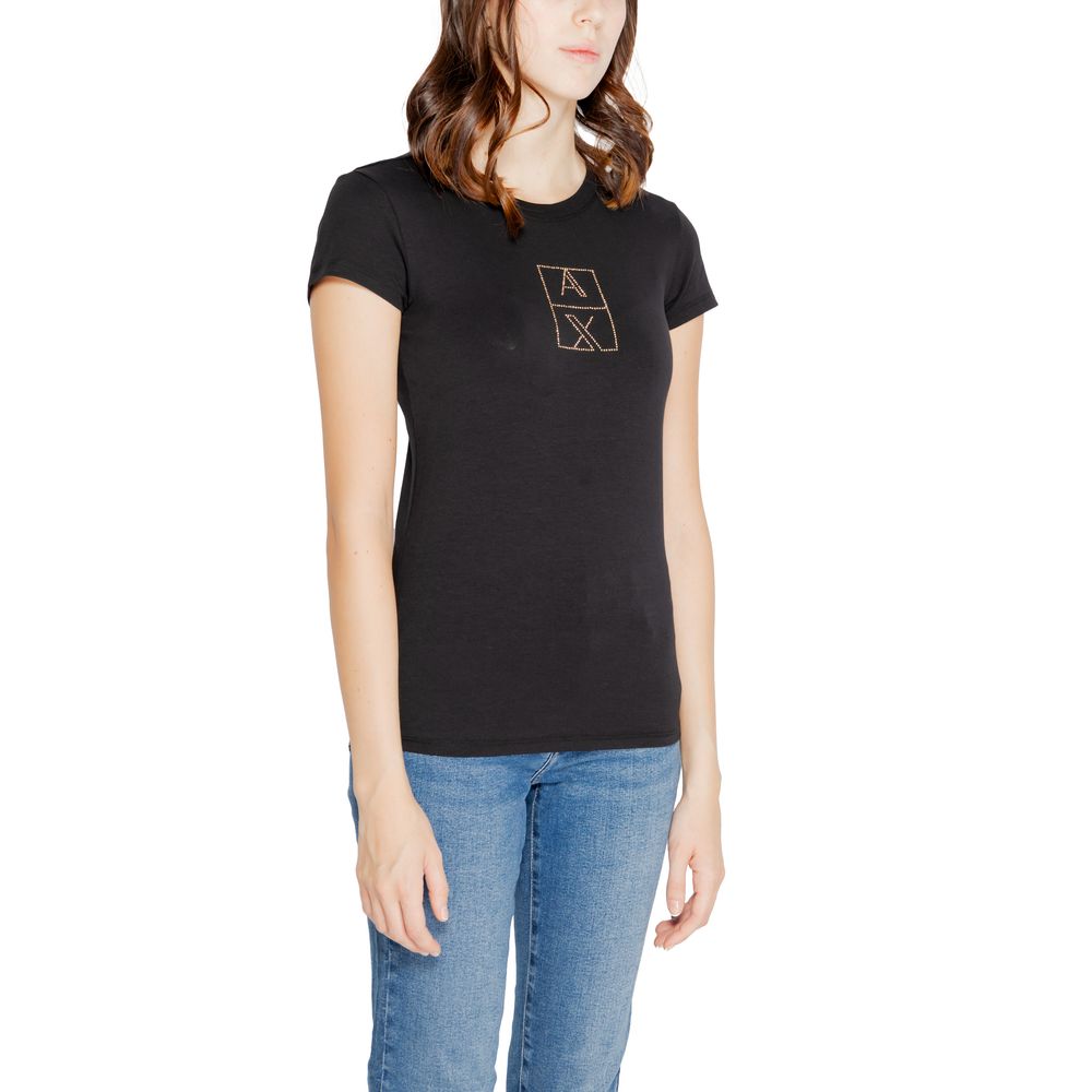 Armani Exchange Black Cotton Tops &amp; T-Shirt