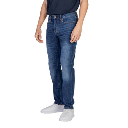 Armani Exchange Blue Cotton Jeans &amp; Pant