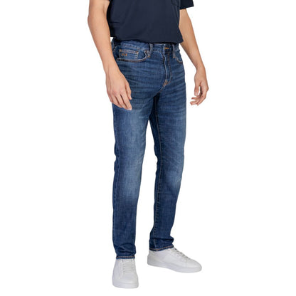 Armani Exchange Blue Cotton Jeans &amp; Pant