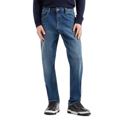 Armani Exchange Blue Cotton Jeans &amp; Pant