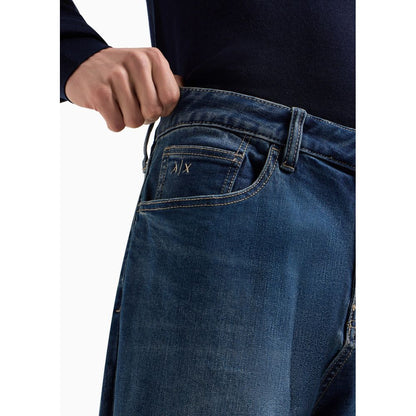 Armani Exchange Blue Cotton Jeans &amp; Pant