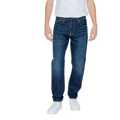 Armani Exchange Blue Cotton Jeans &amp; Pant