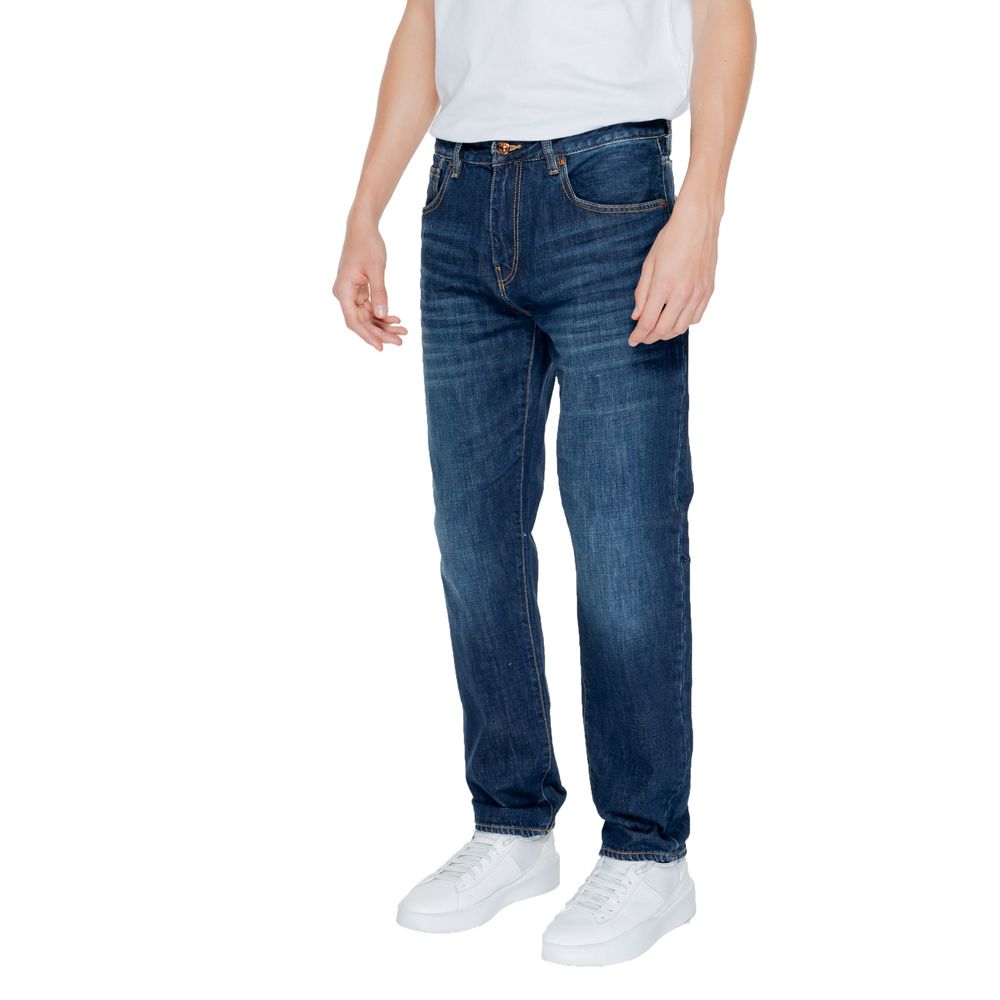 Armani Exchange Blue Cotton Jeans &amp; Pant