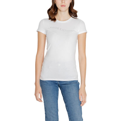 Armani Exchange White Cotton Tops &amp; T-Shirt