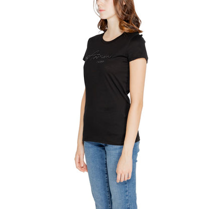 Armani Exchange Black Cotton Tops &amp; T-Shirt