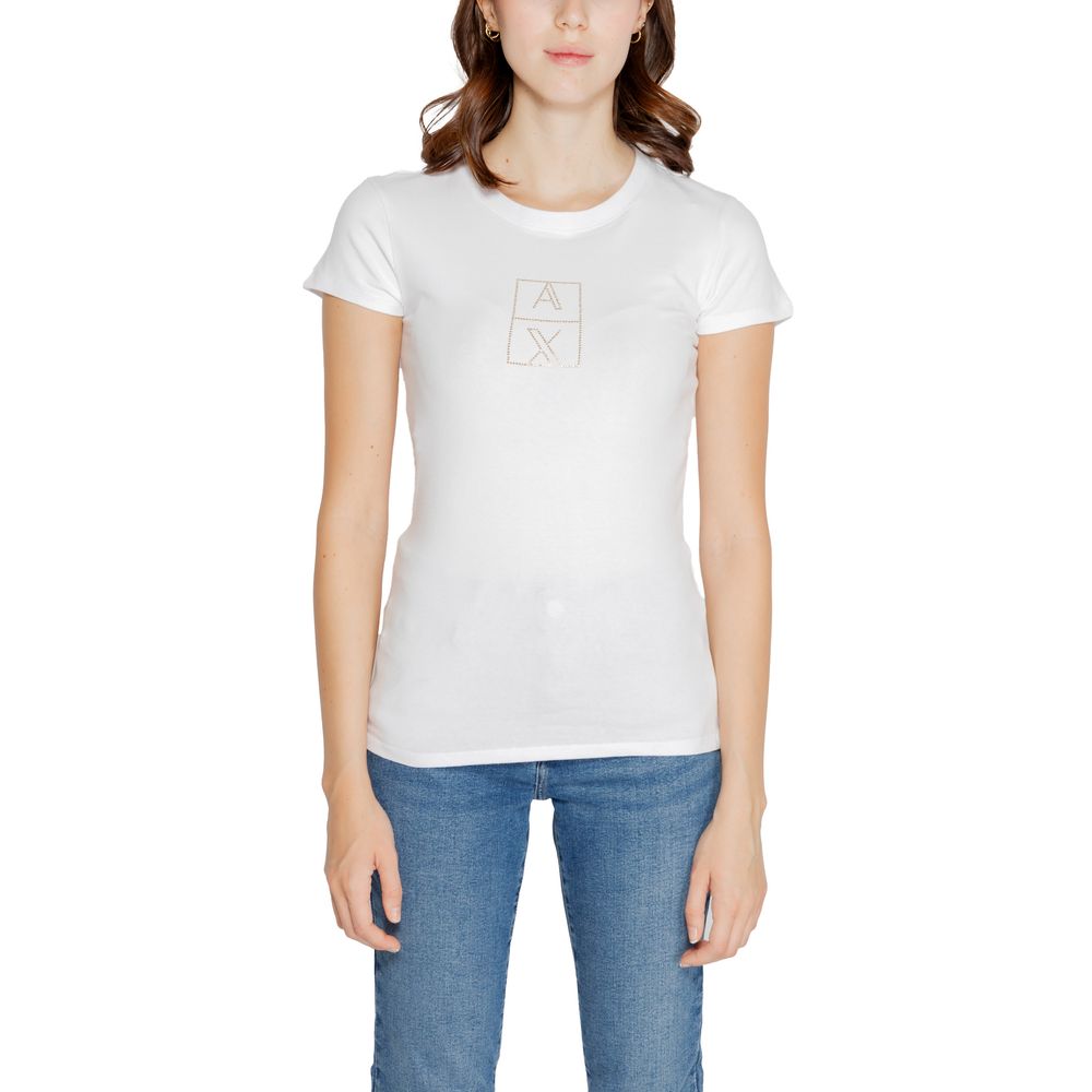 Armani Exchange White Cotton Tops &amp; T-Shirt