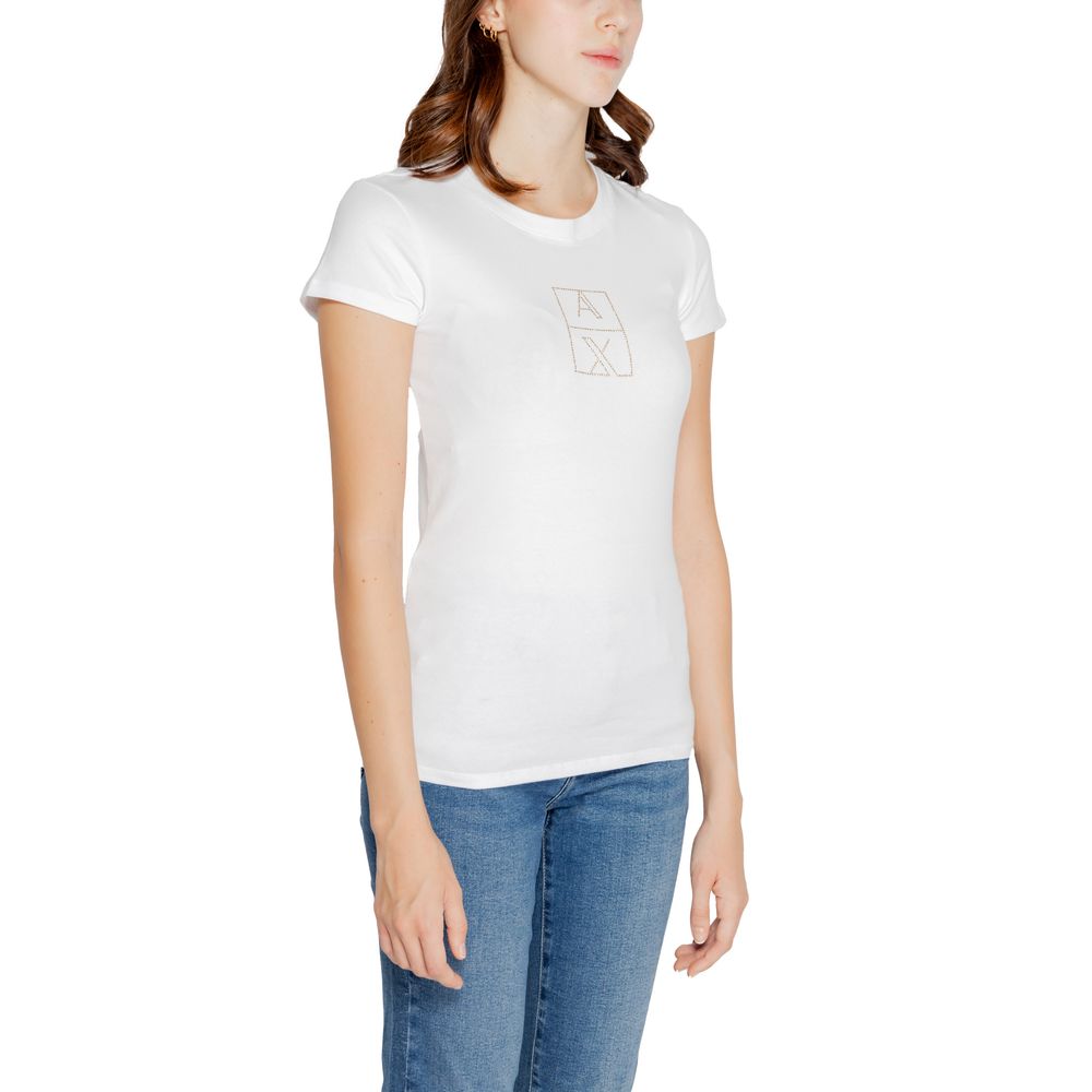 Armani Exchange White Cotton Tops &amp; T-Shirt