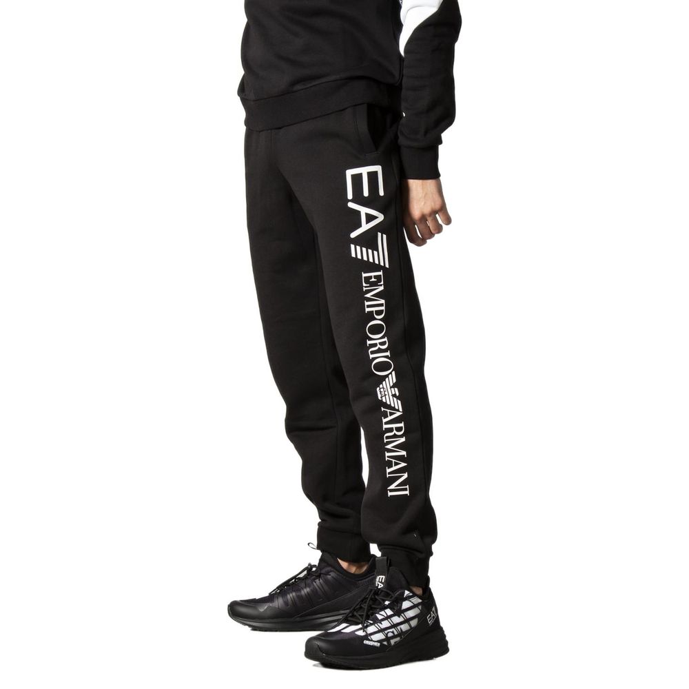 EA7 Emporio Armani Black Cotton Jeans &amp; Pant