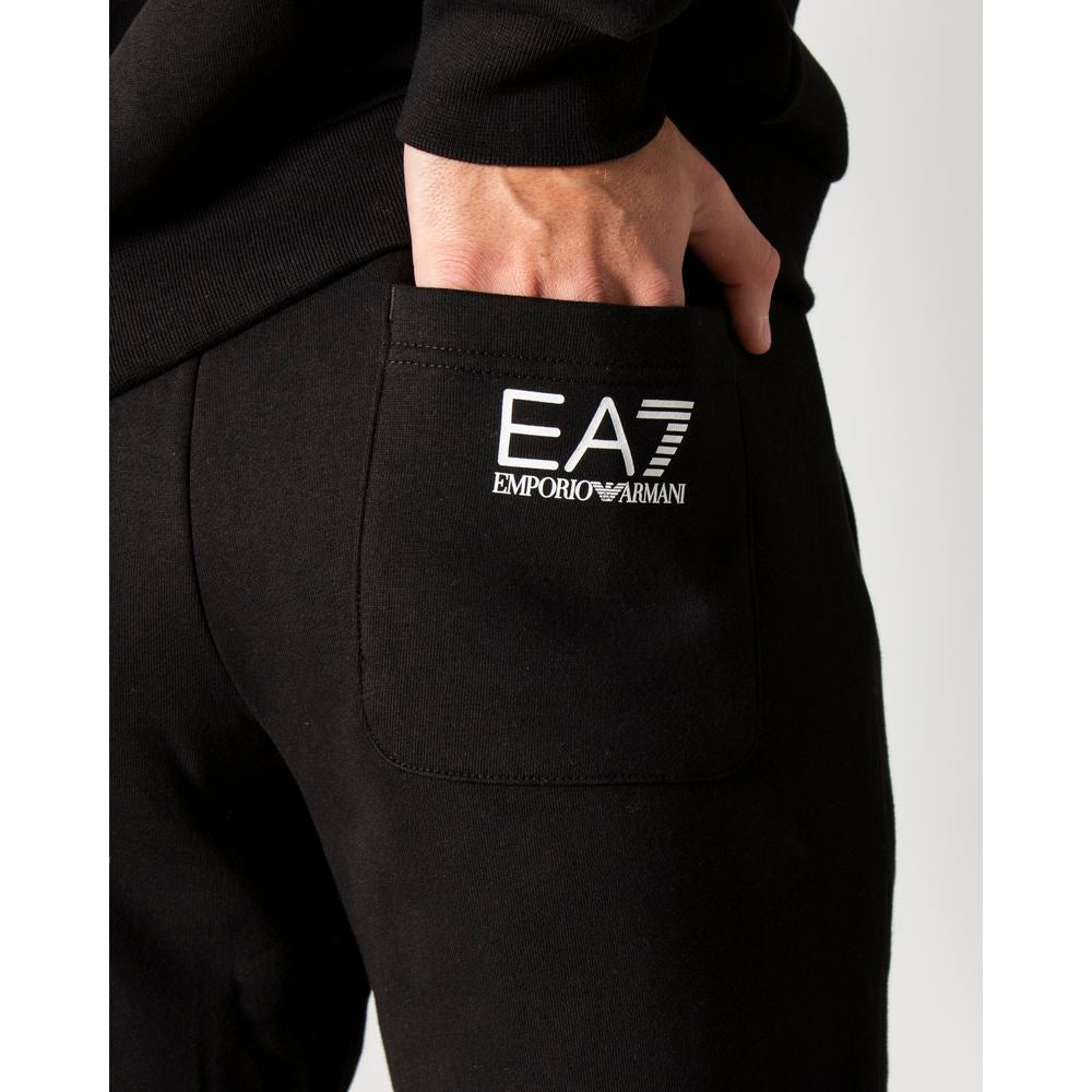 EA7 Emporio Armani Black Cotton Jeans &amp; Pant