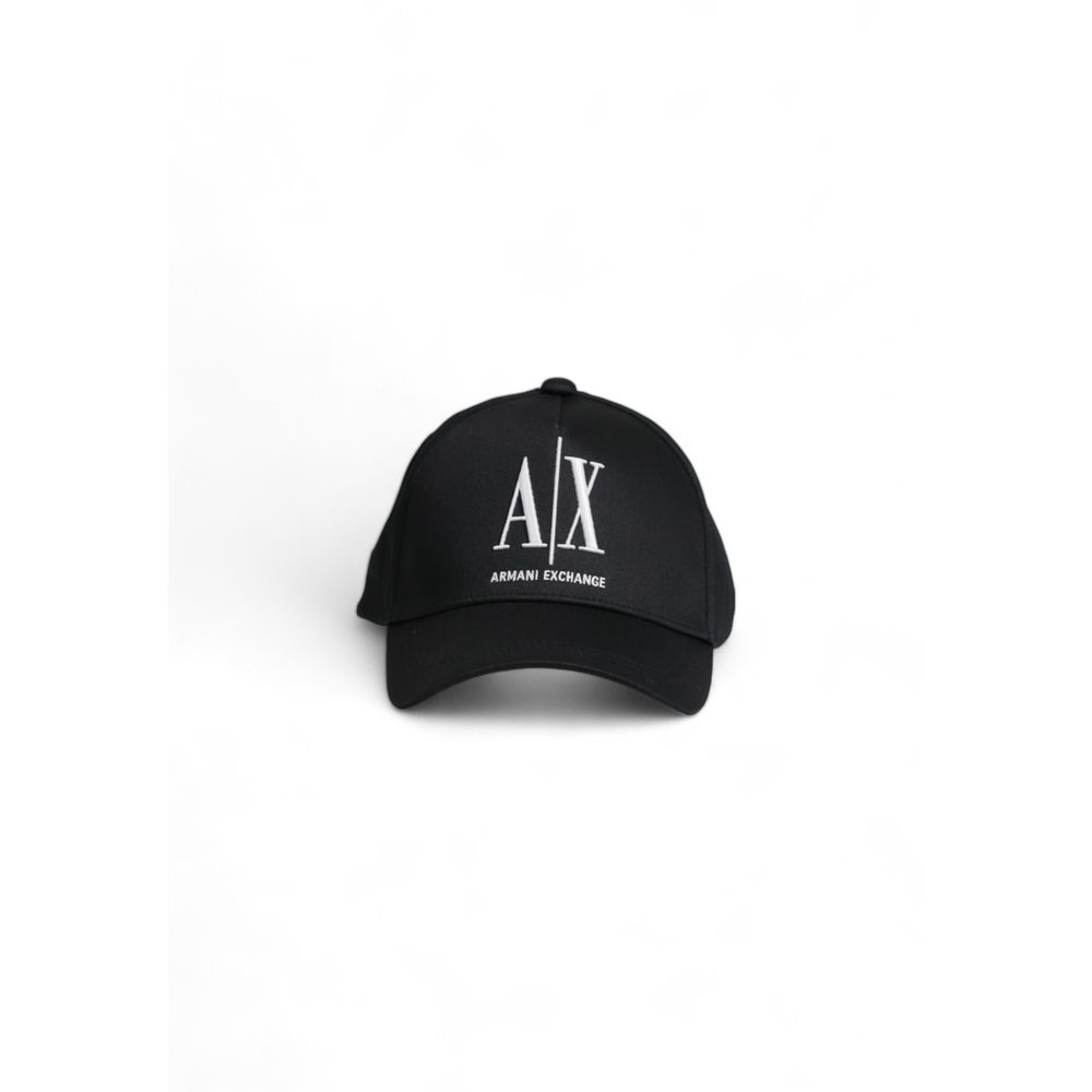 Armani Exchange Black Cotton Hats &amp; Cap