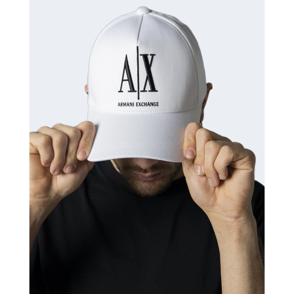 Armani Exchange White Cotton Hats &amp; Cap