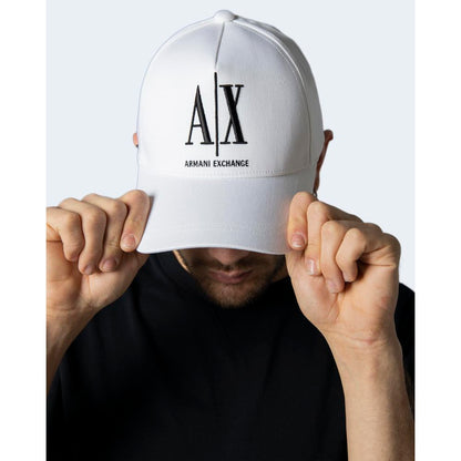 Armani Exchange White Cotton Hats &amp; Cap