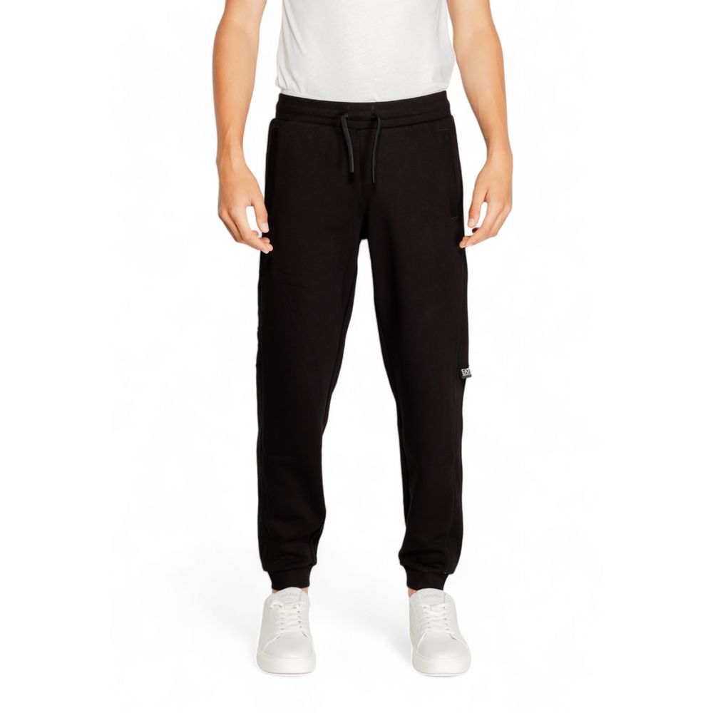 EA7 Emporio Armani Black Cotton Jeans &amp; Pant