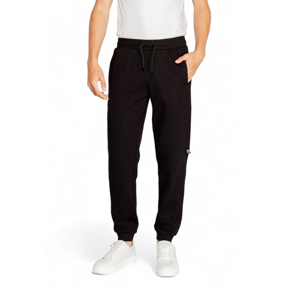 EA7 Emporio Armani Black Cotton Jeans &amp; Pant