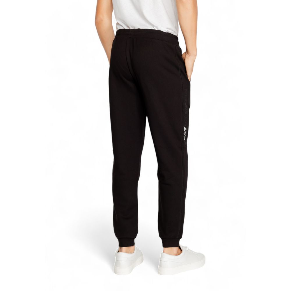 EA7 Emporio Armani Black Cotton Jeans &amp; Pant