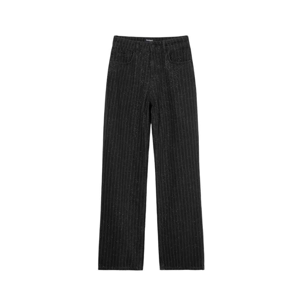 Desigual Black Cotton Jeans &amp; Pant