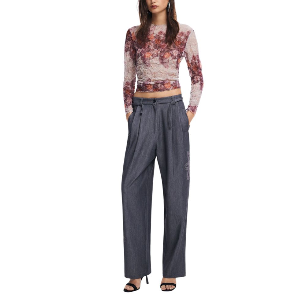 Desigual Gray Polyester Jeans &amp; Pant