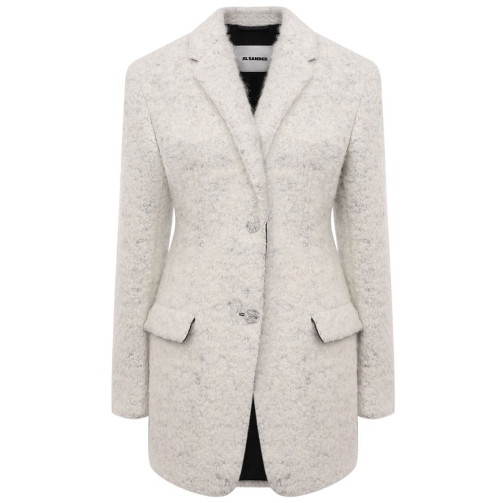 Jil Sander White Alpaca Jackets &amp; Coat