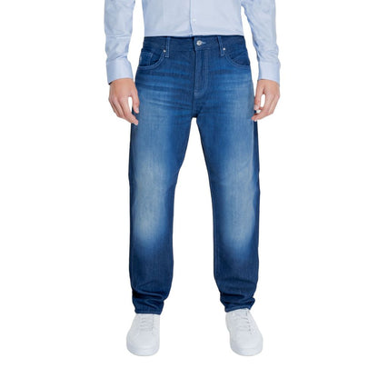 Armani Exchange Blue Cotton Jeans &amp; Pant