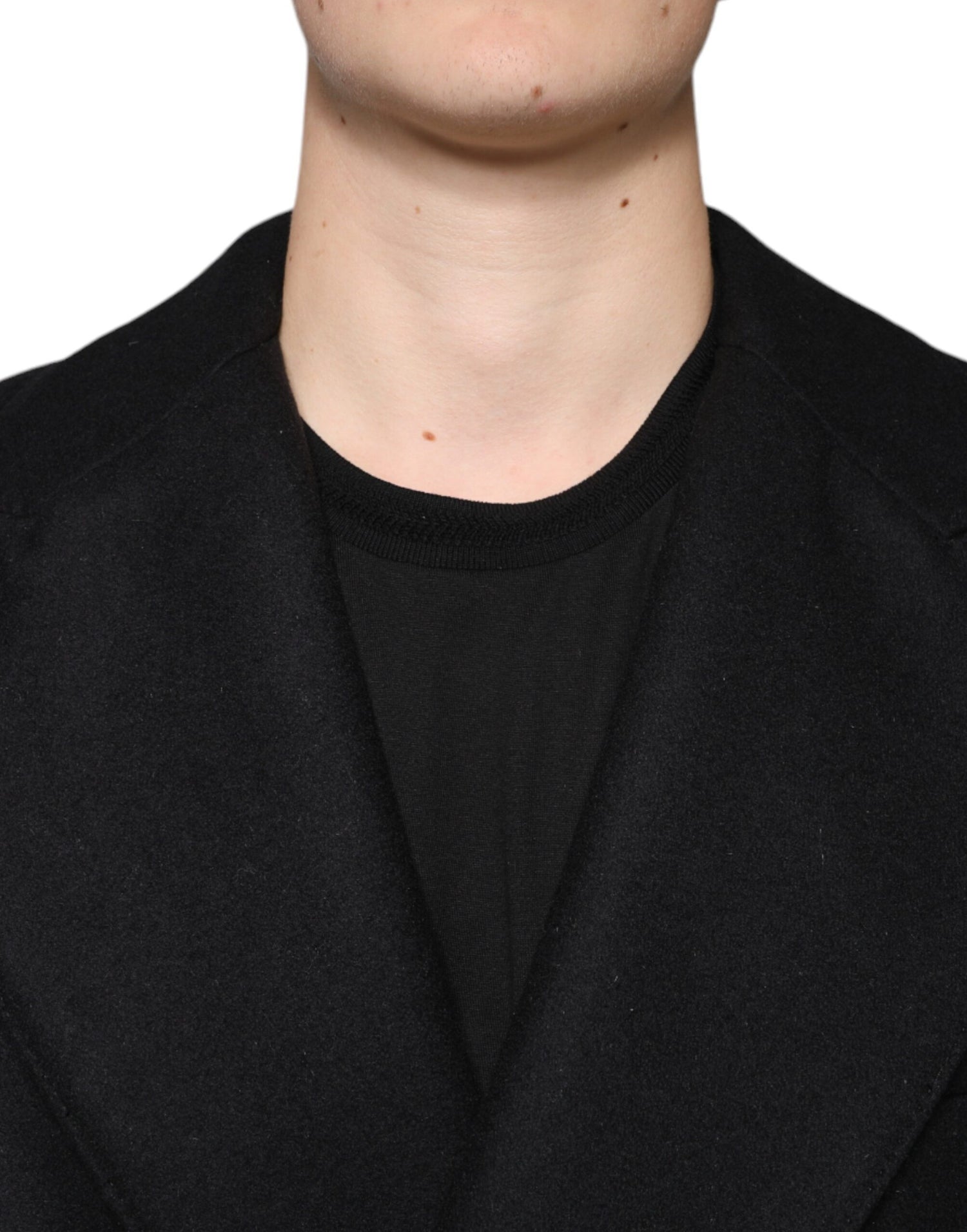 Dolce &amp; Gabbana Black Wool Double Breasted Men Coat Jacket