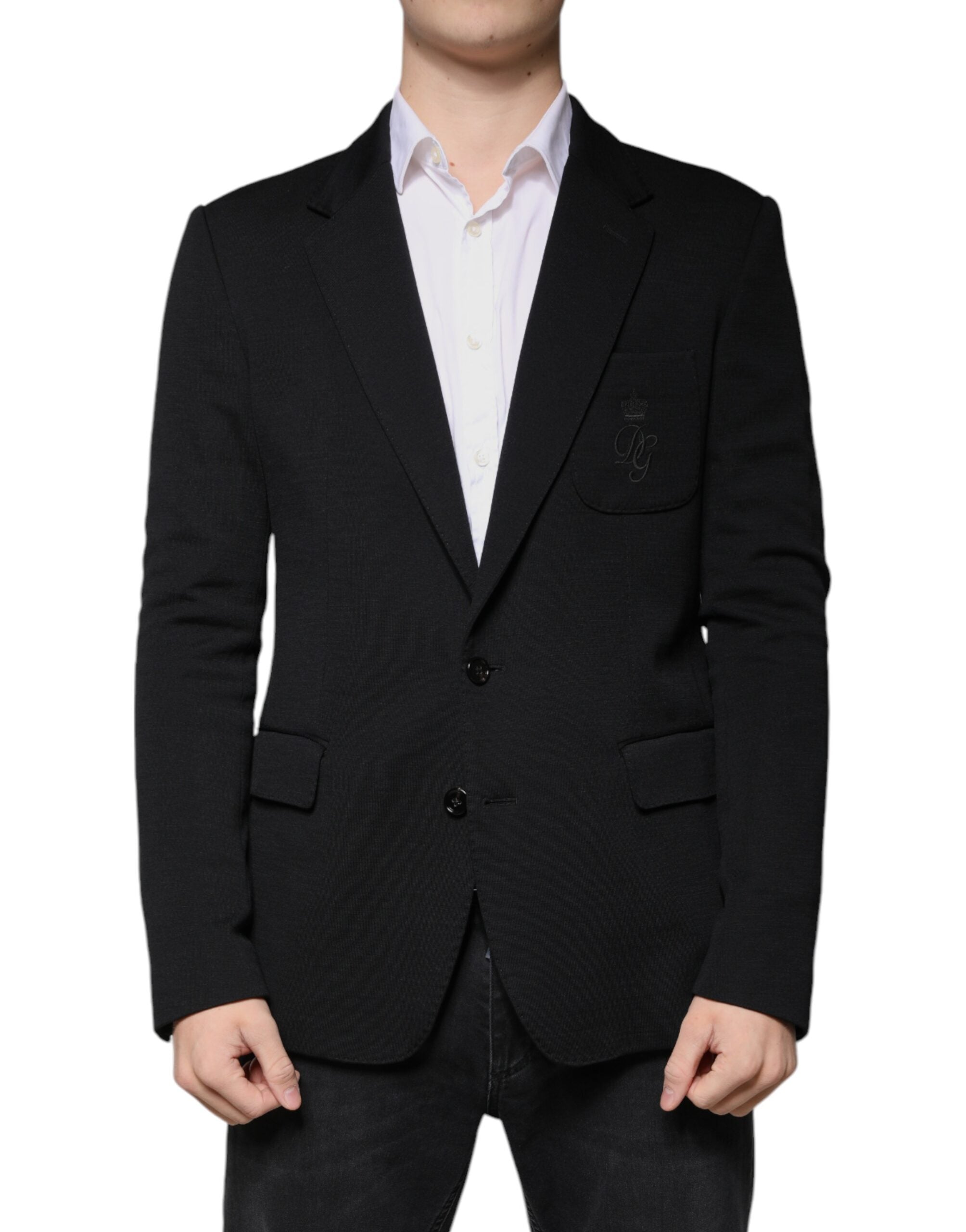 Dolce &amp; Gabbana Black Wool Single Breasted Formal Blazer