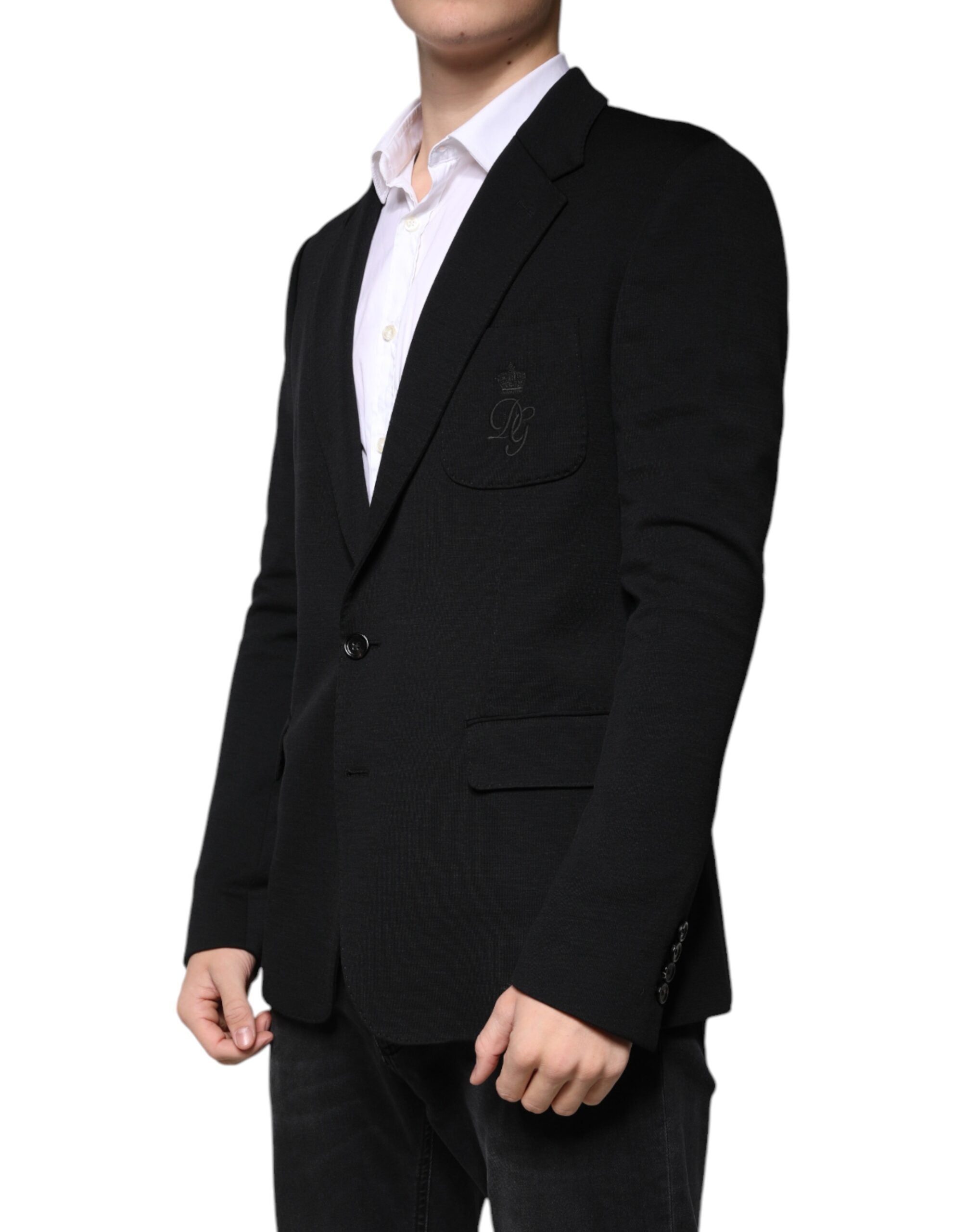 Dolce &amp; Gabbana Black Wool Single Breasted Formal Blazer