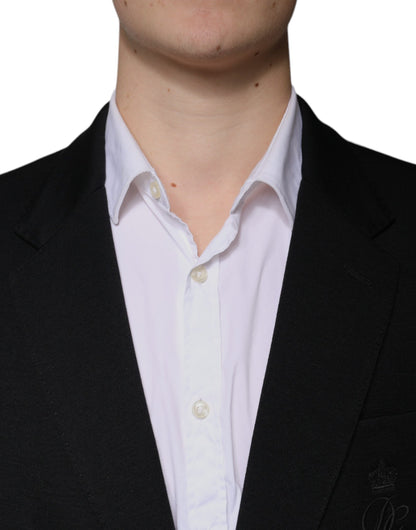 Dolce &amp; Gabbana Black Wool Single Breasted Formal Blazer