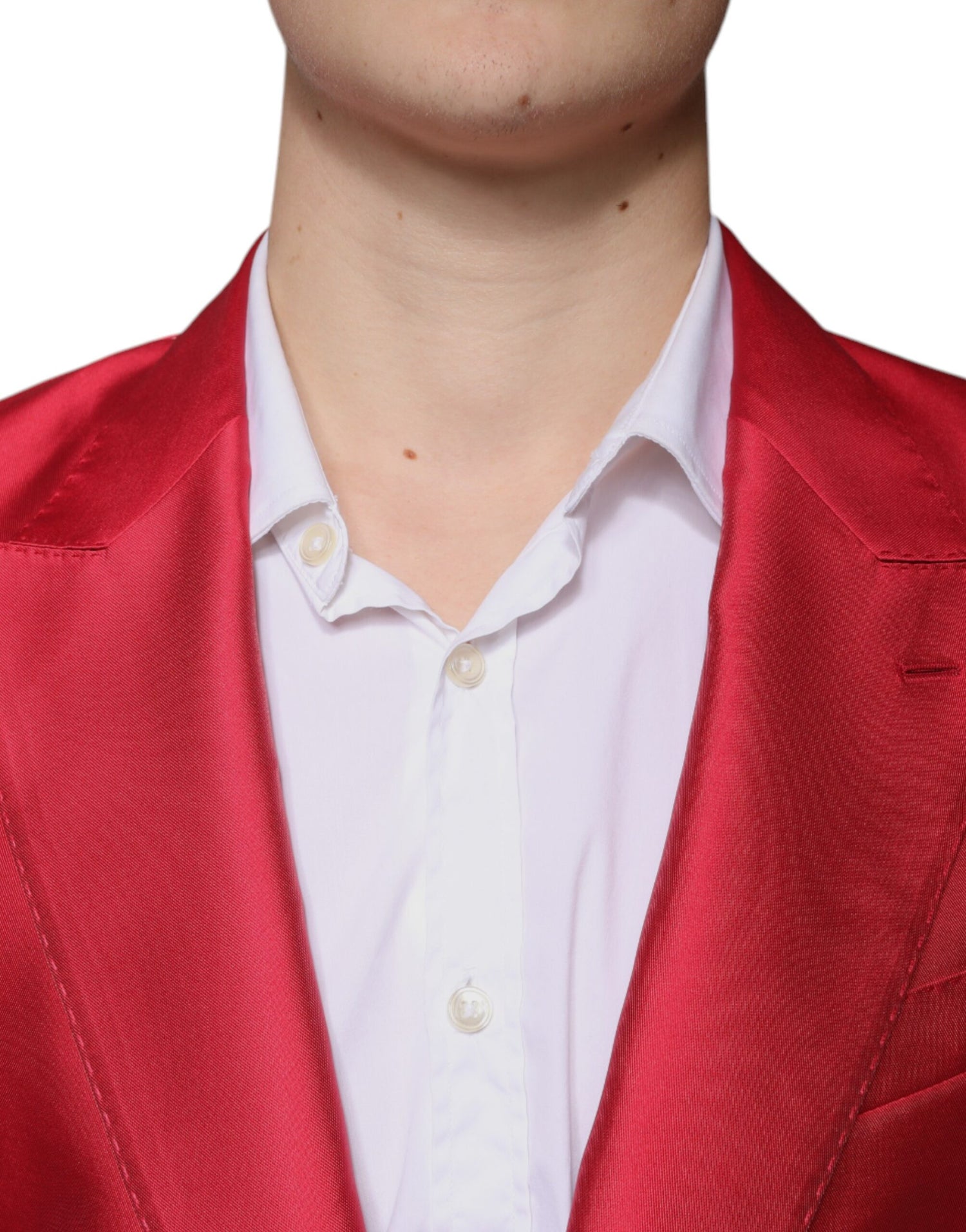 Dolce &amp; Gabbana Red Polyester Single Breasted Formal Suit