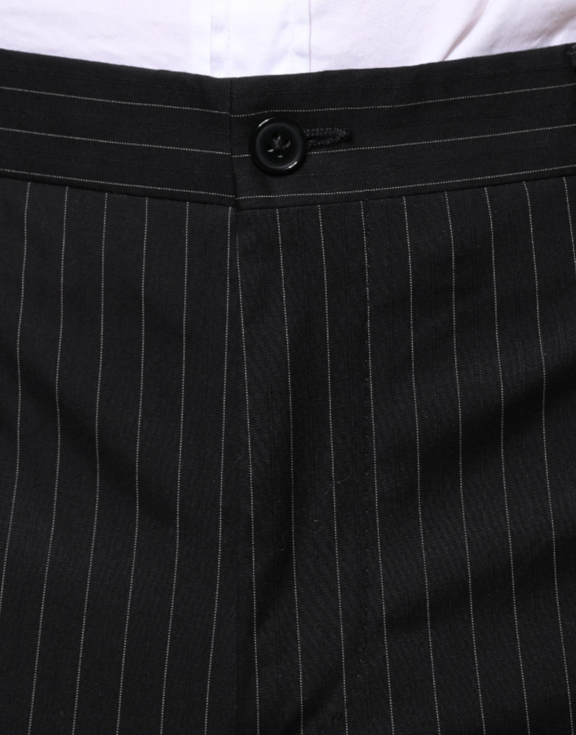 Dolce &amp; Gabbana Black Stripe Single Breasted Formal Suit