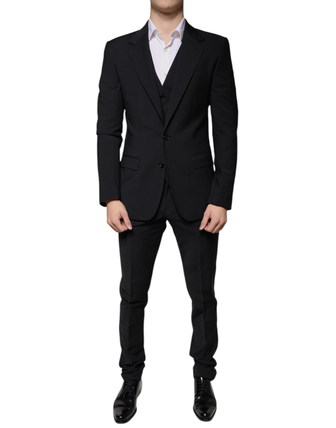 Dolce &amp; Gabbana Black Wool MARTINI Formal 3 Piece Suit