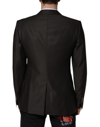 Dolce &amp; Gabbana Black Bee Wool Single Breasted Formal Blazer