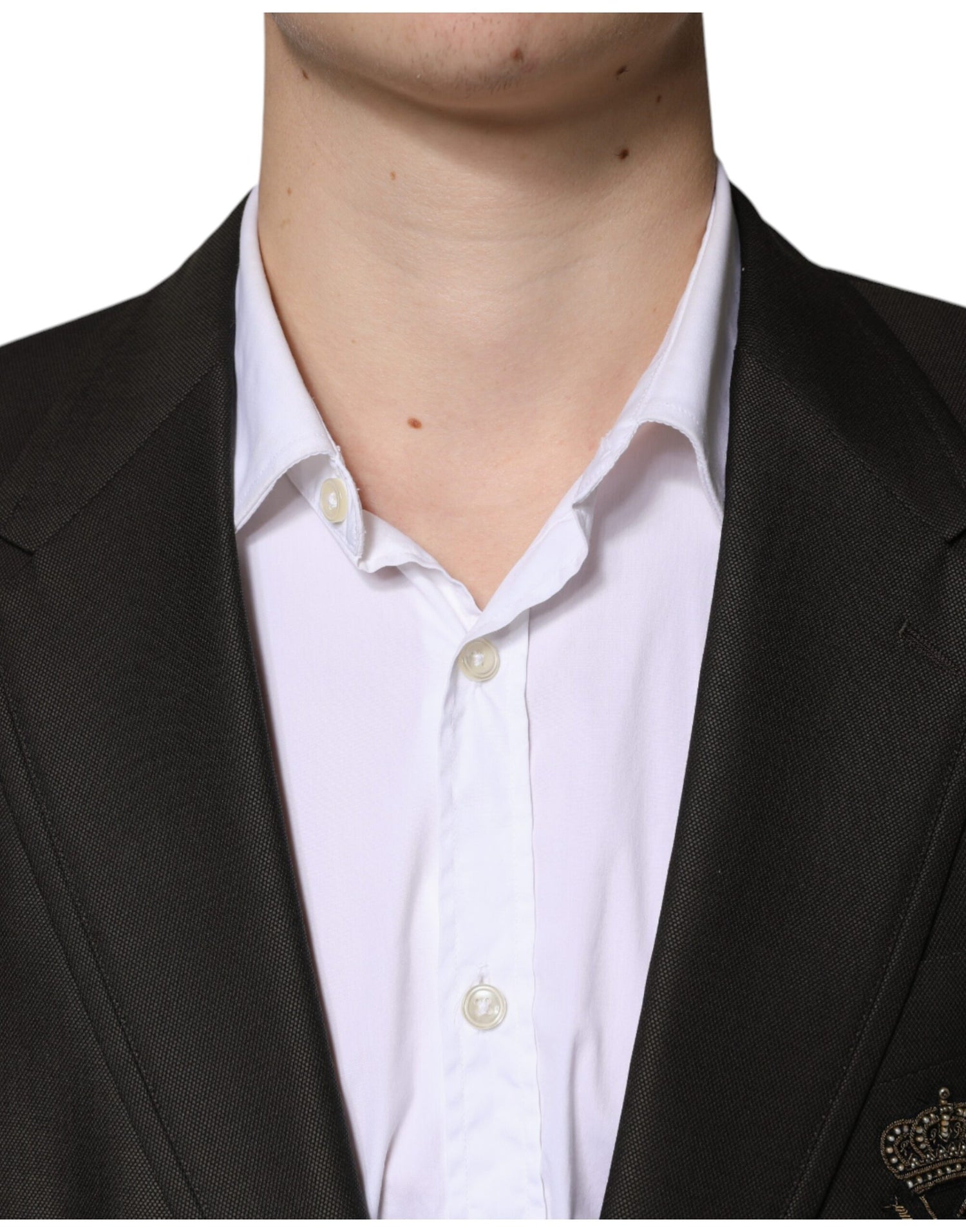 Dolce &amp; Gabbana Black Bee Wool Single Breasted Formal Blazer