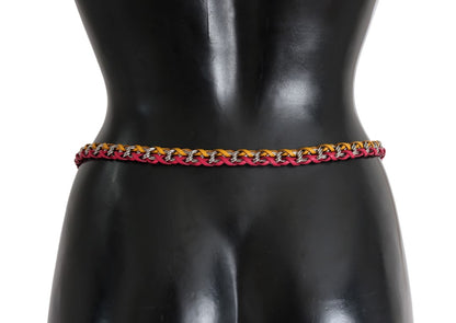 Dolce &amp; Gabbana Elegant Multicolor Crystal-Embellished Belt