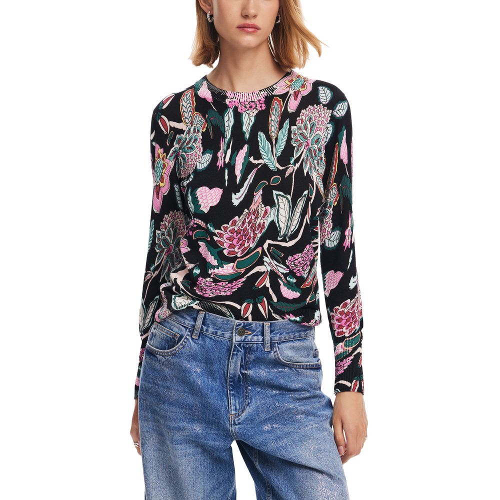 Desigual Black Viscose Tops &amp; T-Shirt