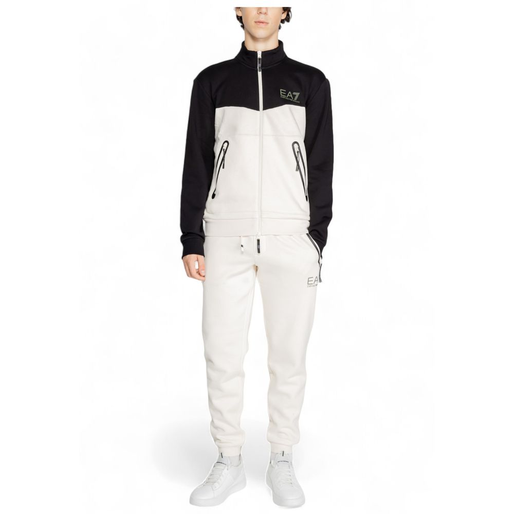 EA7 Emporio Armani Cream Cotton Sweatsuit