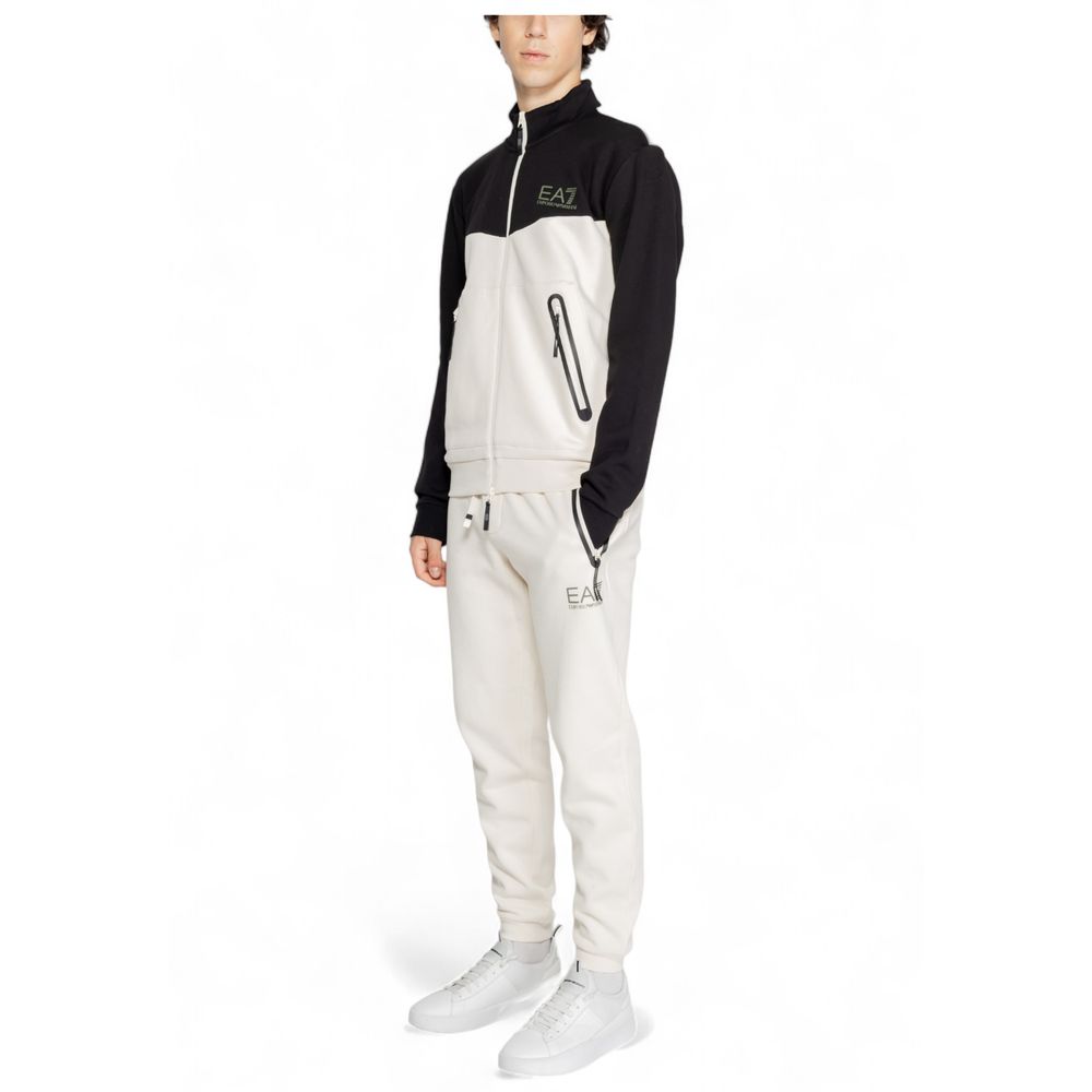 EA7 Emporio Armani Cream Cotton Sweatsuit